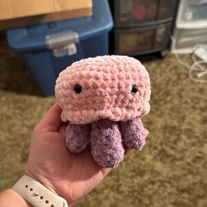 Pink and Purple Plush Jellyfish crochet